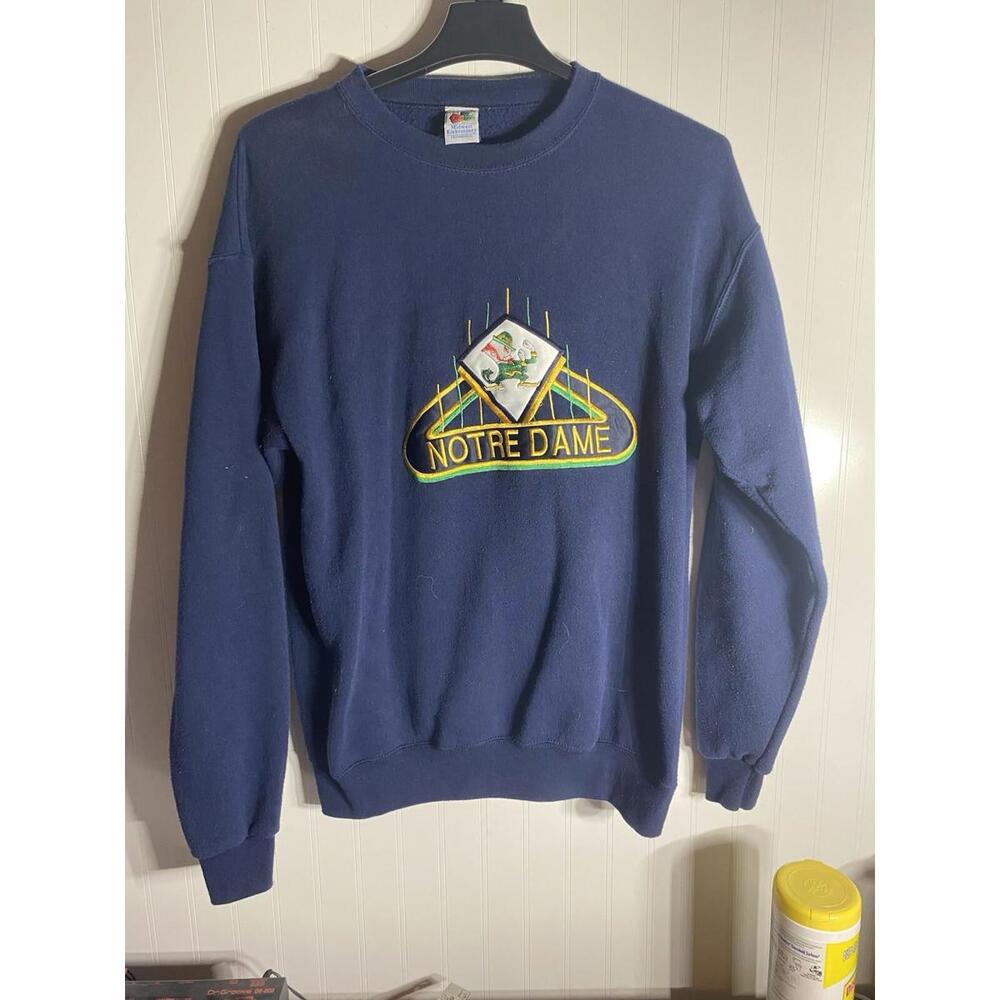 Vintage Notre Dame Sweater embroidered Large